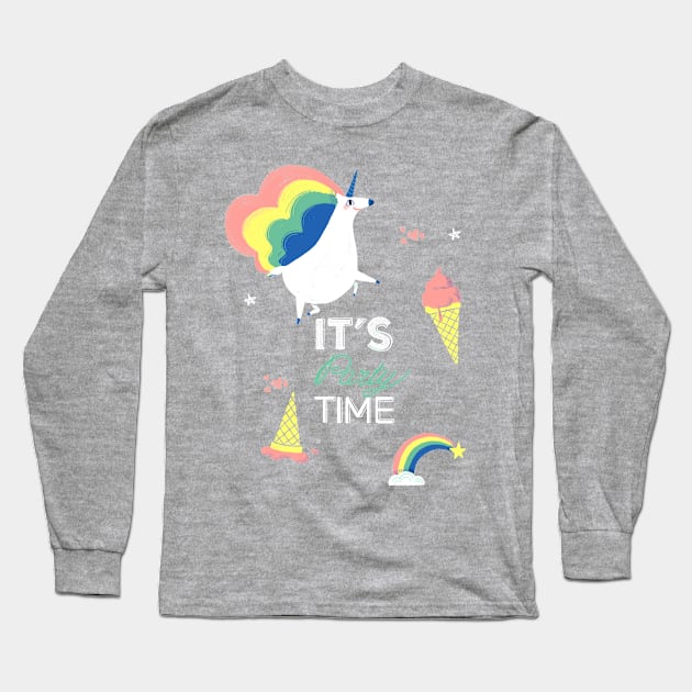 Unicorn Party Long Sleeve T-Shirt by BabyKarot